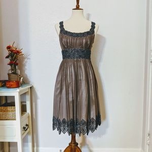 Adrianna Papell Midi Embellished Beautiful Dress